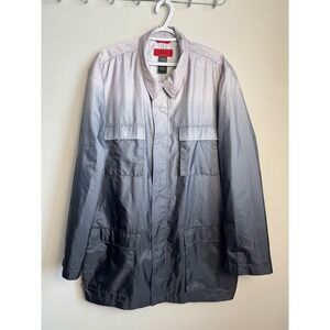 Alfani Ombre Gradient Full Zip & Snap Button Field Jacket Grey XXL Mens Outdoor